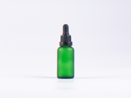 Grünglasflasche 30ml, mit Pipette OV schwarz